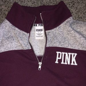 Pink maroon half zip